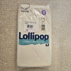 Lollipop Comfortable Cotton Panties - White Set of 3 (Size 8). * Vintage